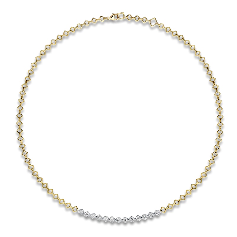 Matinee by A Link Diamond Abbracci Necklace 1 ct tw 18K Two-Tone Gold 17.25"