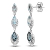 Thumbnail Image 2 of Marquise-Cut Natural Sky, Swiss & London Blue Topaz Drop Earrings 1/4 ct tw Diamonds 10K White Gold