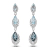 Thumbnail Image 3 of Marquise-Cut Natural Sky, Swiss & London Blue Topaz Drop Earrings 1/4 ct tw Diamonds 10K White Gold