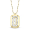 Thumbnail Image 1 of Shy Creation Baguette & Round-Cut Diamond Necklace 1/15 ct tw 14K Yellow Gold 18&quot; SC55027170RD