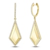 Thumbnail Image 1 of Shy Creation Diamond Geometric Dangle Hoop Earrings 1/3 ct tw 14K Yellow Gold SC55026870