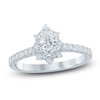 Thumbnail Image 0 of Brilliant Moments Pear-Shaped Diamond Starburst Halo Engagement Ring 3/4 ct tw 14K White Gold