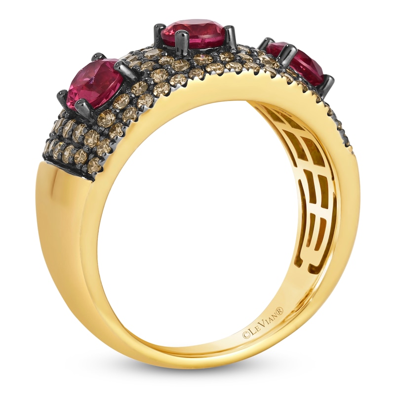 Le Vian Ruby Ring 7/8 ct tw Diamonds 14K Honey Gold