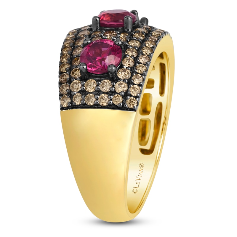 Le Vian Ruby Ring 7/8 ct tw Diamonds 14K Honey Gold