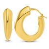 Thumbnail Image 1 of Blue Nile X Jared Tapered Oval Hoop Earrings 14K Yellow Gold