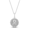 Thumbnail Image 1 of Diamond Ribbon Medallion Necklace 1/4 ct tw Sterling Silver 18&quot;