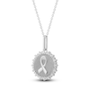 Thumbnail Image 2 of Diamond Ribbon Medallion Necklace 1/4 ct tw Sterling Silver 18&quot;