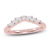 Thumbnail Image 0 of Certified Marquise & Round-Cut Lab-Created Diamond Contour Anniversary Ring 1/5 ct tw 14K Rose Gold