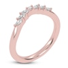 Thumbnail Image 1 of Certified Marquise & Round-Cut Lab-Created Diamond Contour Anniversary Ring 1/5 ct tw 14K Rose Gold