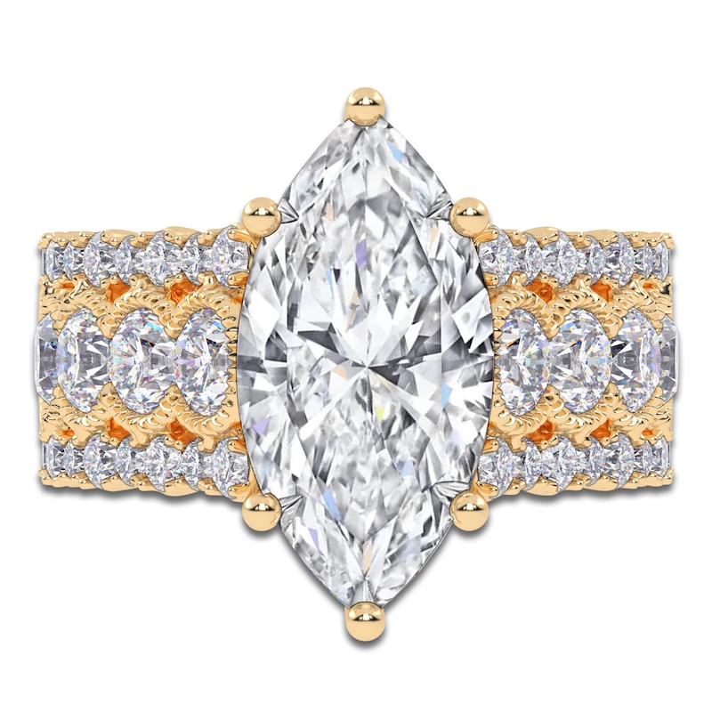 Main Image 3 of Marquise-Cut Created By Jared Studio Lab-Created Diamond Engagement Ring 4-3/4 ct tw 14K Yellow Gold