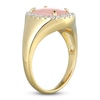 Thumbnail Image 2 of Oval-Cut Natural Pink Opal & Diamond Halo Ring 1/4 ct tw 14K Yellow Gold