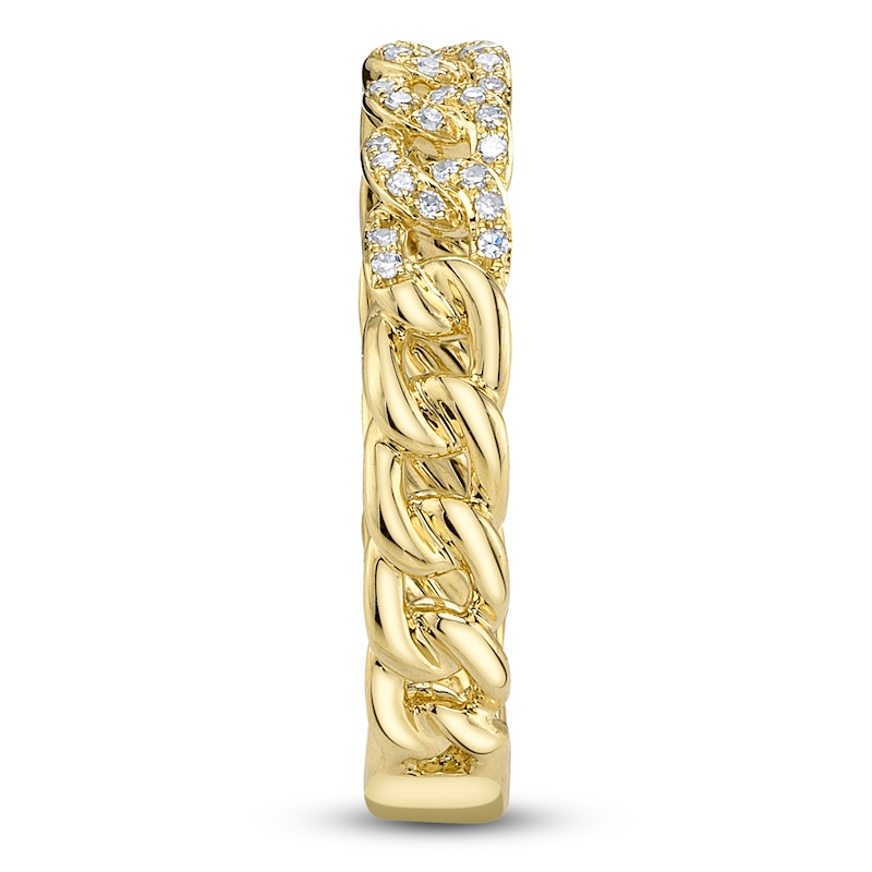 Main Image 2 of Shy Creation Diamond Curb Chain Ring 1/8 ct tw 14K Yellow Gold SC55022524Z7