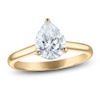 Thumbnail Image 1 of Pear-Shaped Lab-Created Diamond Solitaire Plus Engagement Ring 1 ct tw 18K Yellow Gold (VS2/F)