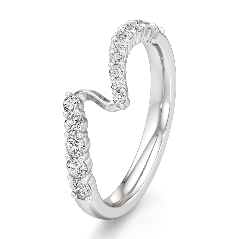 Main Image 4 of J'Lure Lab-Created Diamond Contour Wedding Band 3/8 ct tw 18K White Gold