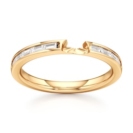 J'Lure Baguette-Cut Lab-Created Diamond Contour Wedding Band 3/8 ct tw 18K Yellow Gold