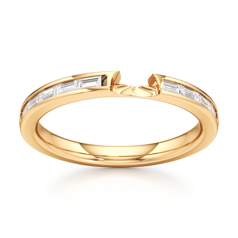 Main Image 1 of J'Lure Baguette-Cut Lab-Created Diamond Contour Wedding Band 3/8 ct tw 18K Yellow Gold