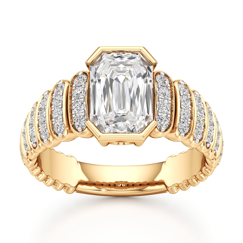 Main Image 1 of J'Lure Imperial-Emerald Step-Cut Lab-Created Diamond Engagement Ring 2-3/8 ct tw 18K Yellow Gold