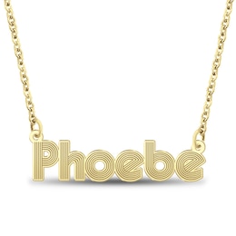 Retro Name Necklace 24K Yellow Gold-Plated Sterling Silver 18&quot;