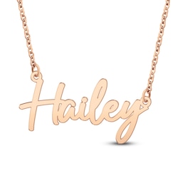 Script Nameplate Necklace 14K Rose Gold-Plated Sterling Silver 18&quot;