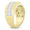 Thumbnail Image 2 of Men's Emerald-Cut Lab-Created Diamond Fashion Ring 3 ct tw 14K Yellow Gold