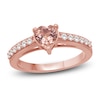 Thumbnail Image 1 of Heart-Shaped Natural Morganite & Diamond Fashion Ring 1/4 ct tw 10K Rose Gold