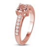 Thumbnail Image 2 of Heart-Shaped Natural Morganite & Diamond Fashion Ring 1/4 ct tw 10K Rose Gold