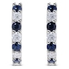 Thumbnail Image 4 of Natural Blue Sapphire & Diamond Hoop Earrings 1/6 ct tw 14K White Gold