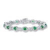 Thumbnail Image 1 of Lab-Created Emerald Bracelet Sterling Silver