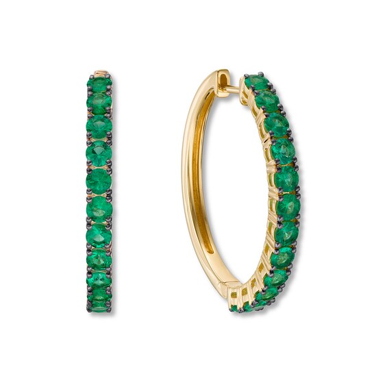 Le Vian Natural Emerald Hoop Earrings 14K Honey Gold | Jared