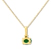 Thumbnail Image 4 of Natural Emerald Necklace Diamond Accents 10K Yellow Gold