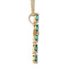 Thumbnail Image 2 of Lab-Created Emerald Cross Necklace 10K Yellow Gold