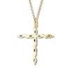 Thumbnail Image 4 of Lab-Created Emerald Cross Necklace 10K Yellow Gold