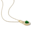 Thumbnail Image 2 of Natural Emerald Necklace 1/4 ct tw Diamonds 14K Yellow Gold