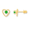 Thumbnail Image 1 of Children's Natural Emerald Earrings 14K Yellow Gold