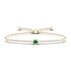 Thumbnail Image 0 of Natural Emerald Bolo Bracelet 1/6 ct tw Diamonds 10K Yellow Gold