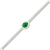 Thumbnail Image 1 of Natural Emerald Bolo Bracelet 1/6 ct tw Diamonds 10K Yellow Gold