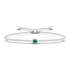 Thumbnail Image 0 of Natural Emerald Bolo Bracelet 1/6 ct tw Diamonds 10K White Gold