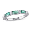 Thumbnail Image 0 of Natural Emerald Ring 1/15 ct tw Diamonds 10K White Gold