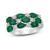 Thumbnail Image 0 of Natural Emerald Ring 1/3 ct tw Diamonds 10K White Gold