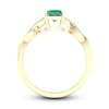 Thumbnail Image 4 of Natural Emerald Ring 1/20 ct tw Diamonds 10K Yellow Gold