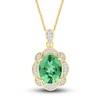 Thumbnail Image 0 of Lab-Created Emerald Necklace 1/10 ct tw Diamonds 10K Yellow Gold