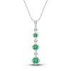 Thumbnail Image 1 of Lab-Created Emerald Necklace Diamond Accents Sterling Silver