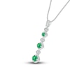 Thumbnail Image 2 of Lab-Created Emerald Necklace Diamond Accents Sterling Silver