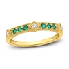 Thumbnail Image 1 of Natural Emerald Ring 1/20 ct tw Diamonds 14K Yellow Gold