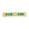 Thumbnail Image 4 of Natural Emerald Ring 1/20 ct tw Diamonds 14K Yellow Gold