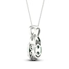 Thumbnail Image 4 of Lab-Created Emerald & White Lab-Created Sapphire Necklace 10K White Gold 18&quot;