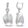 Thumbnail Image 1 of Freshwater Cultured Pearl Earrings 1/3 ct tw Round 14K White Gold