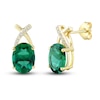 Thumbnail Image 3 of Lab-Created Emerald Ring, Earring & Necklace Set 1/5 ct tw Diamonds 10K Yellow Gold