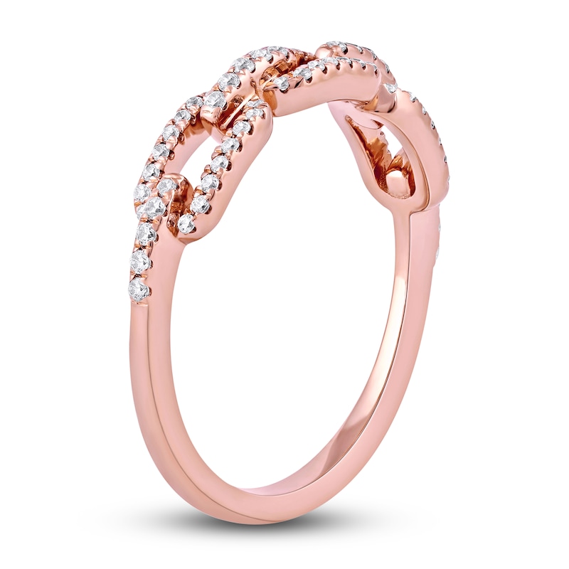 Main Image 2 of Diamond Oval Link Ring 1/4 ct tw Round 14K Rose Gold