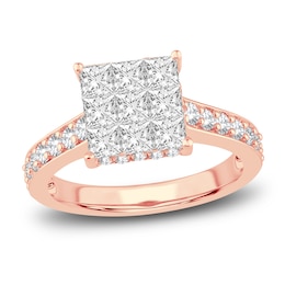 Diamond Engagment Ring 1-3/4 ct tw Round 14K Rose Gold